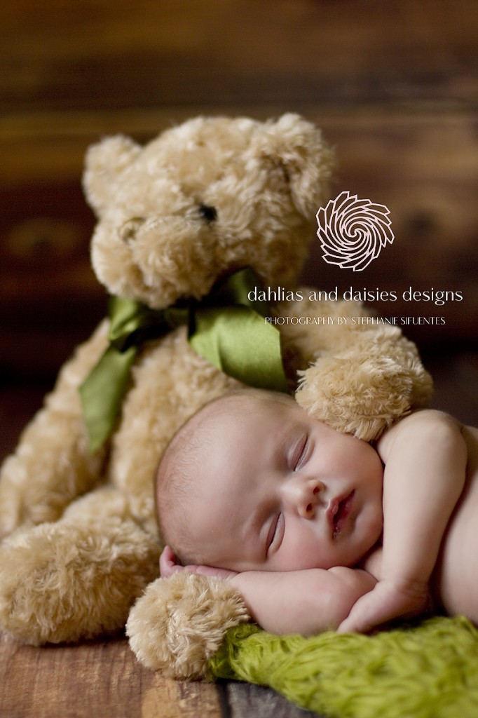 Dallas Newborn with Teddy Bear