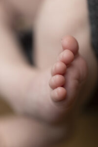 Close up of newborn toes