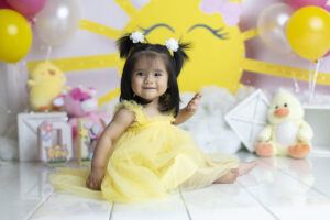 Beautiful baby girl at her 1st birthday photo session
