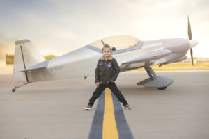 Birthday photoshoot with airplane