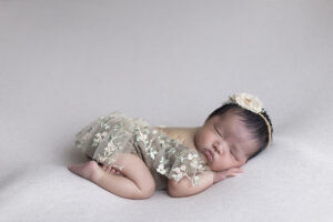 Newborn girl in lace