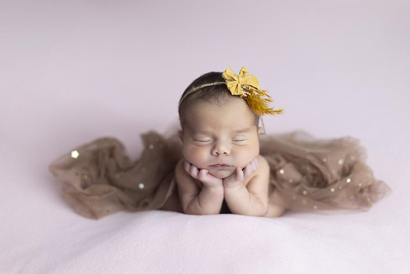 Newborn girl at photoshoot