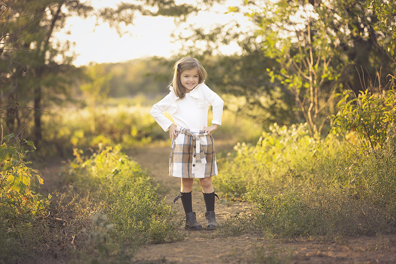 Girl poses during photoshoot