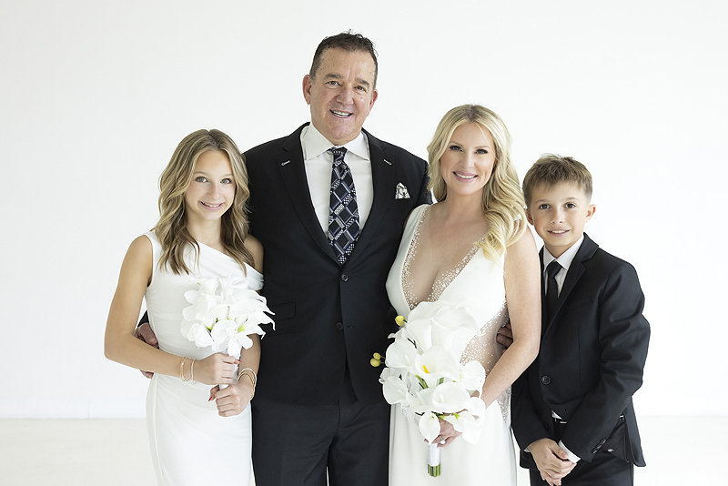 Family portraits after courthouse wedding