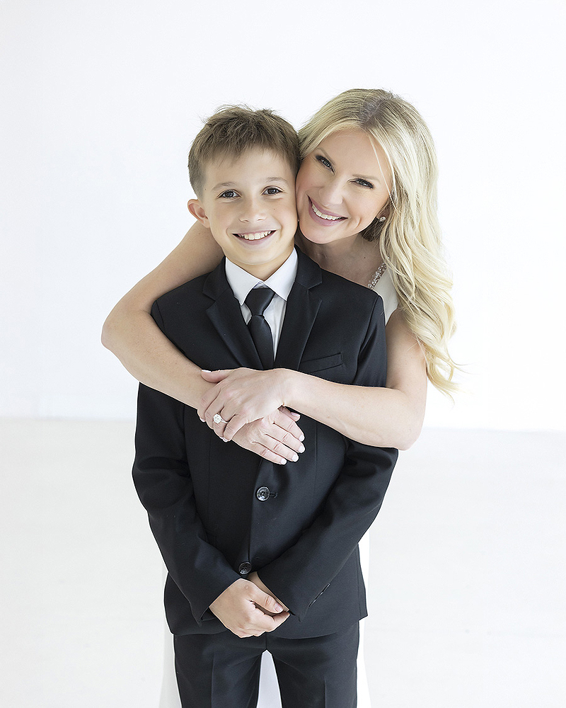 Mother and son at family wedding photo session